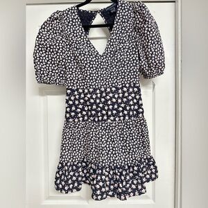 French Connection Navy and Cream Floral Dress
